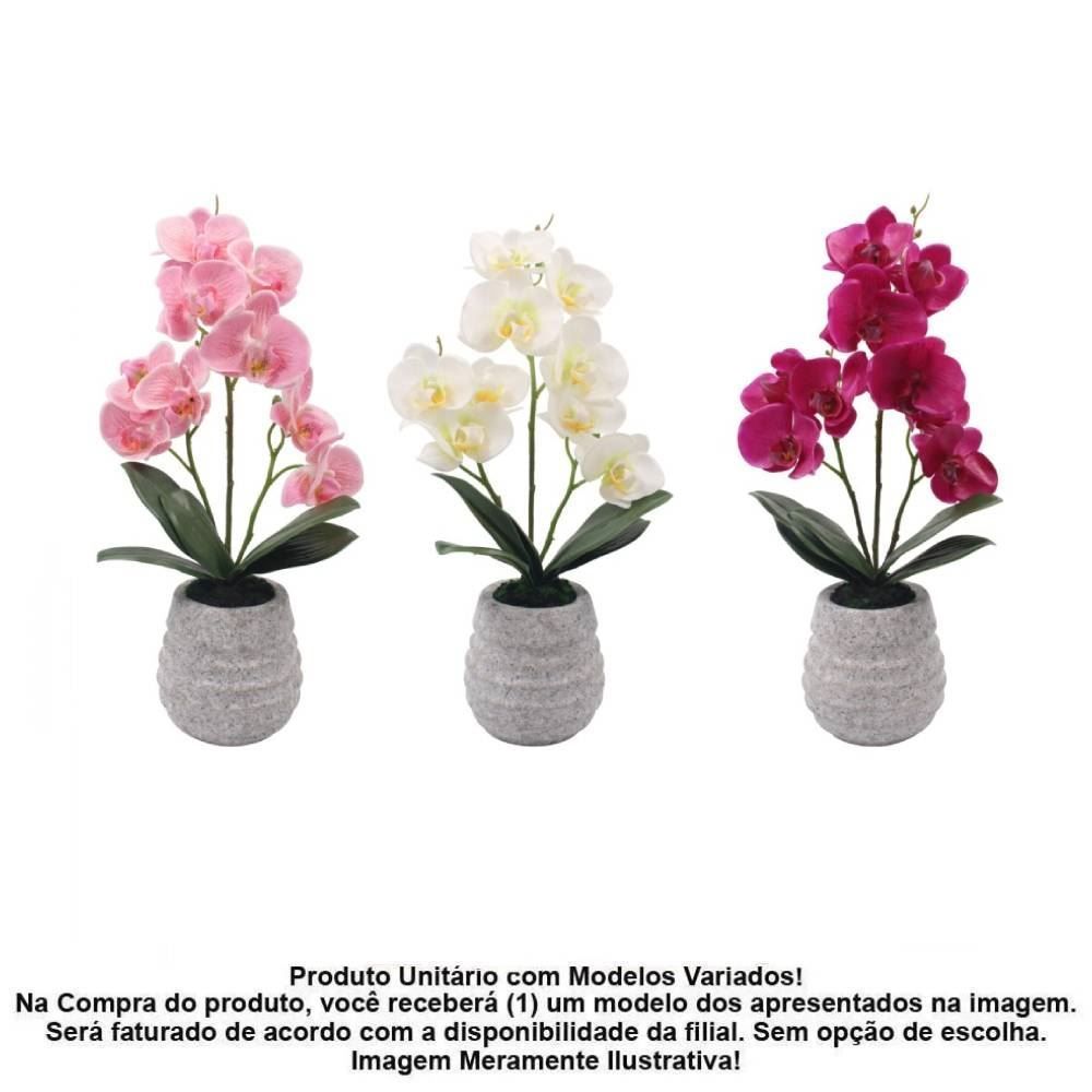Orquídea Artificial com Vaso de Cimento Havan Casa 43Cm - Sortido
