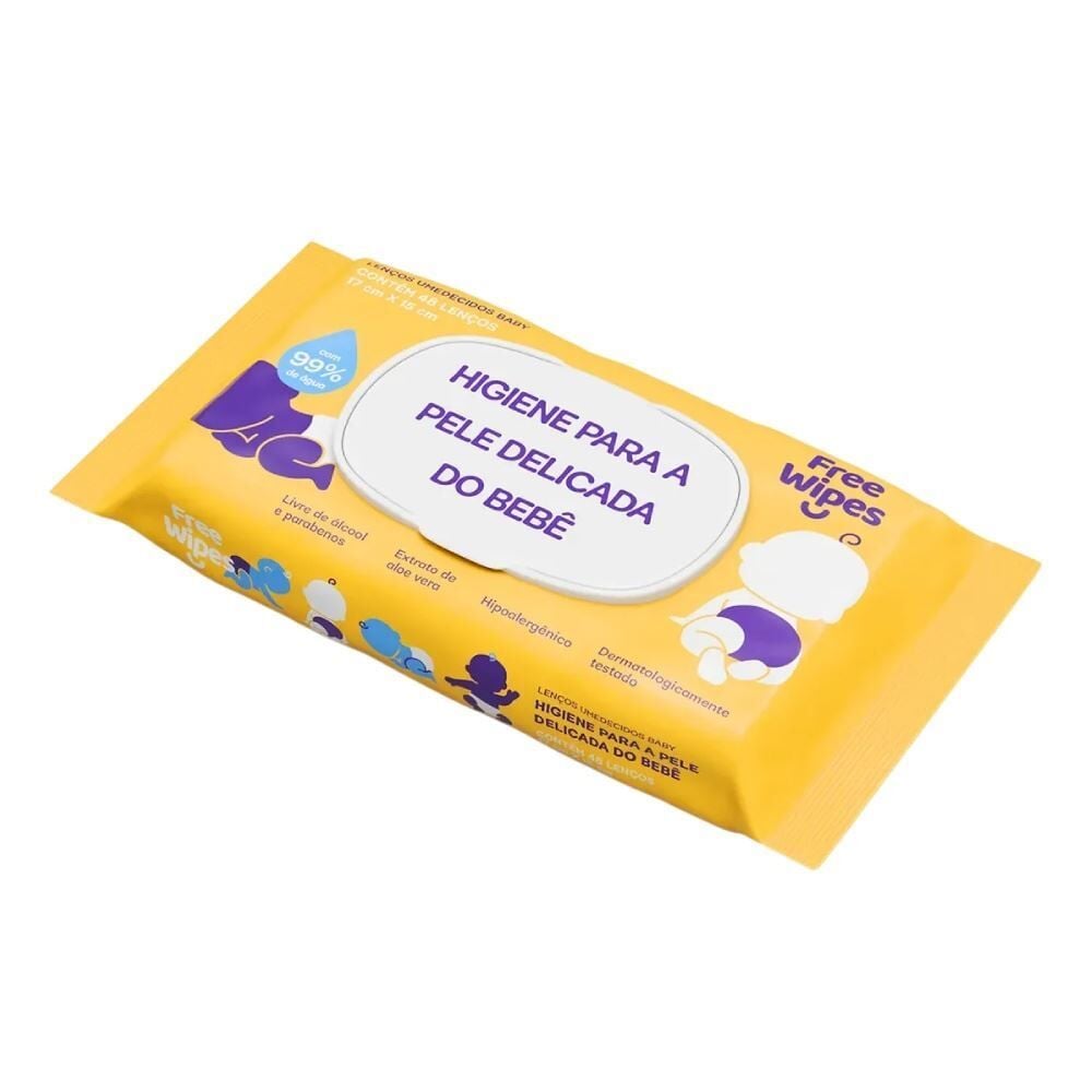 Pack Lenço Umedecido Baby Free Wipes 4 Unidades