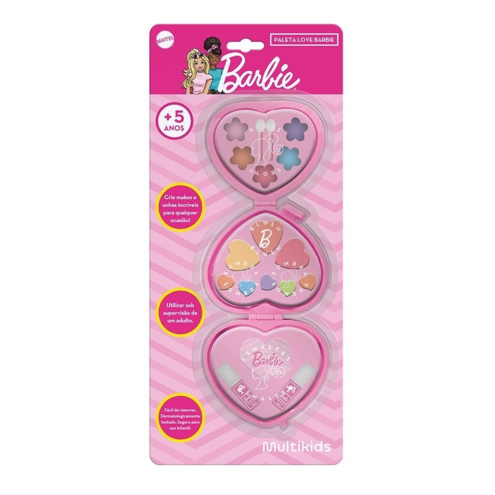 Paleta de Maquiagem Infantil Love Barbie Multikids - BR2426