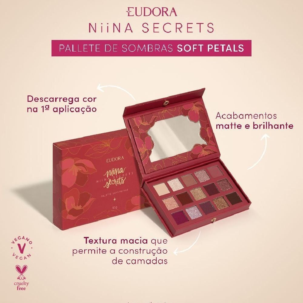 Paleta de Sombras Soft Petals 10G Eudora Niina Secrets 