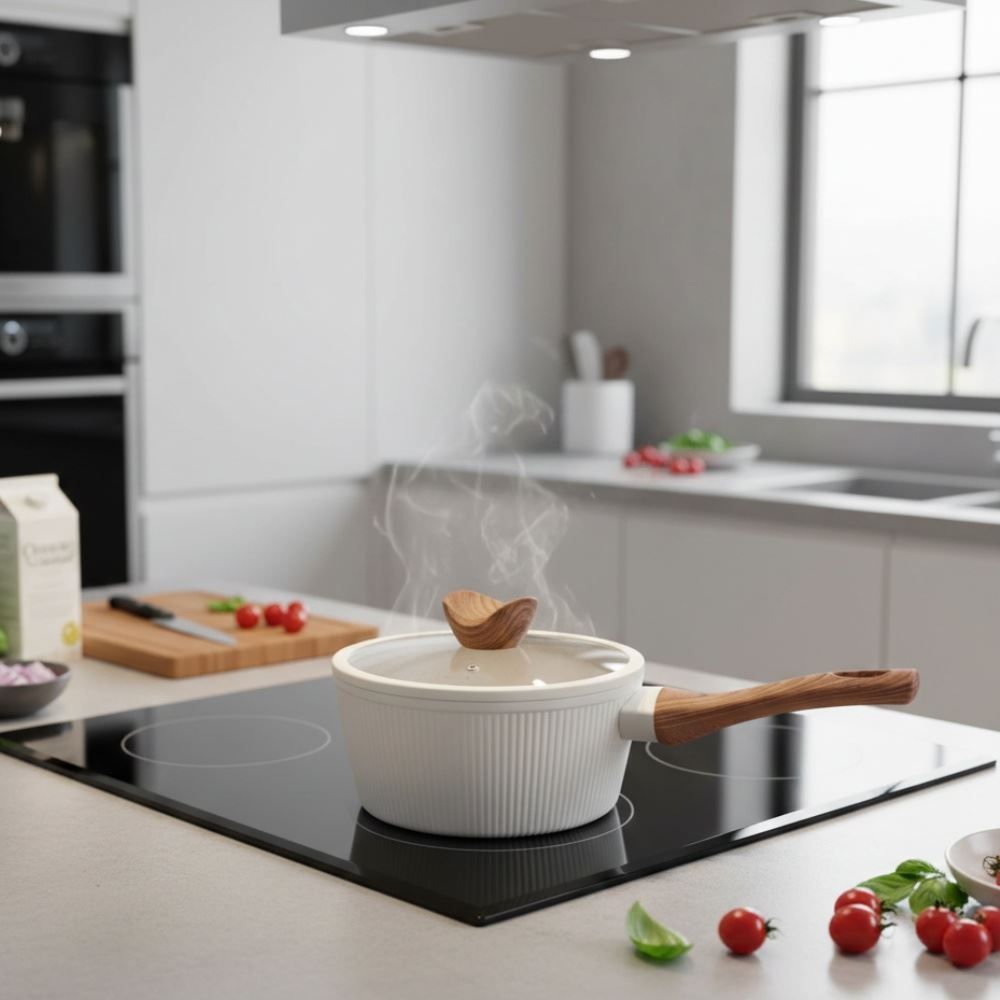 Panela com Tampa Elegance de Indução Havan Casa 18Cm - Baunilha