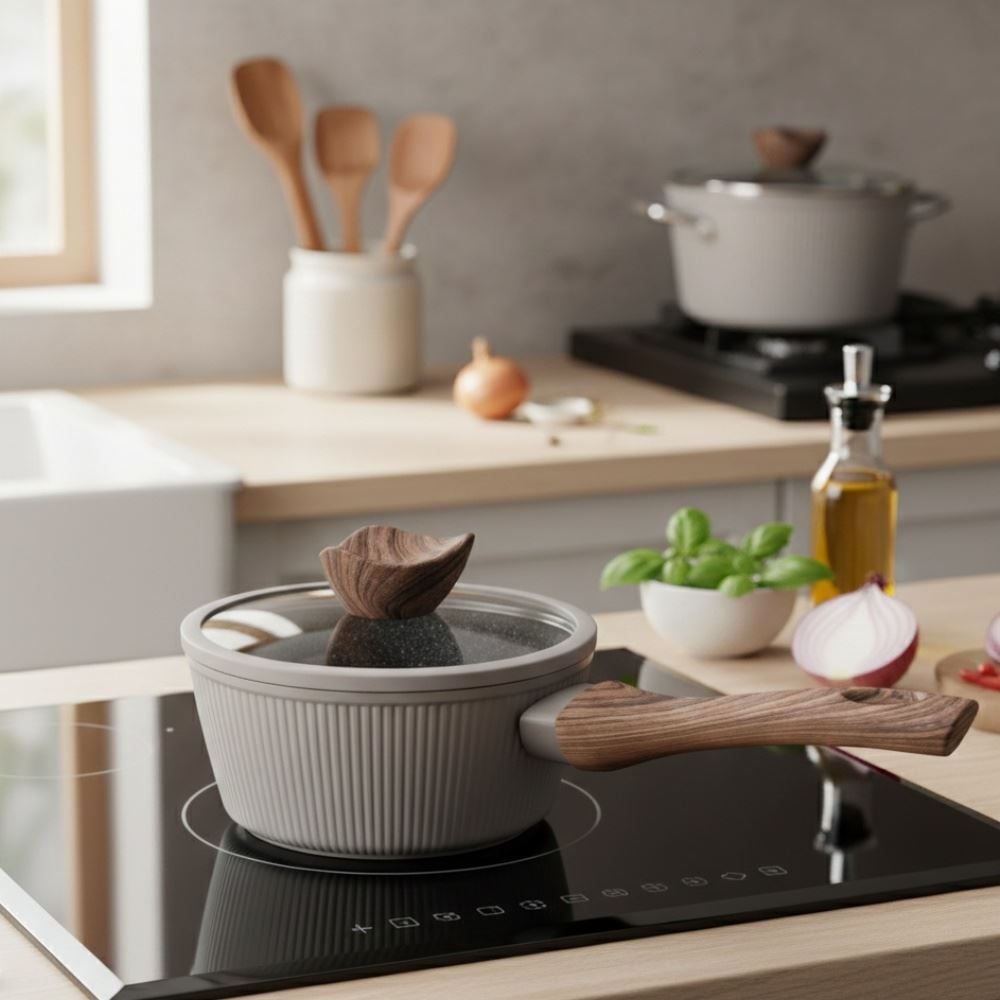 Panela com Tampa Elegance de Indução Havan Casa 18Cm - Chocolate