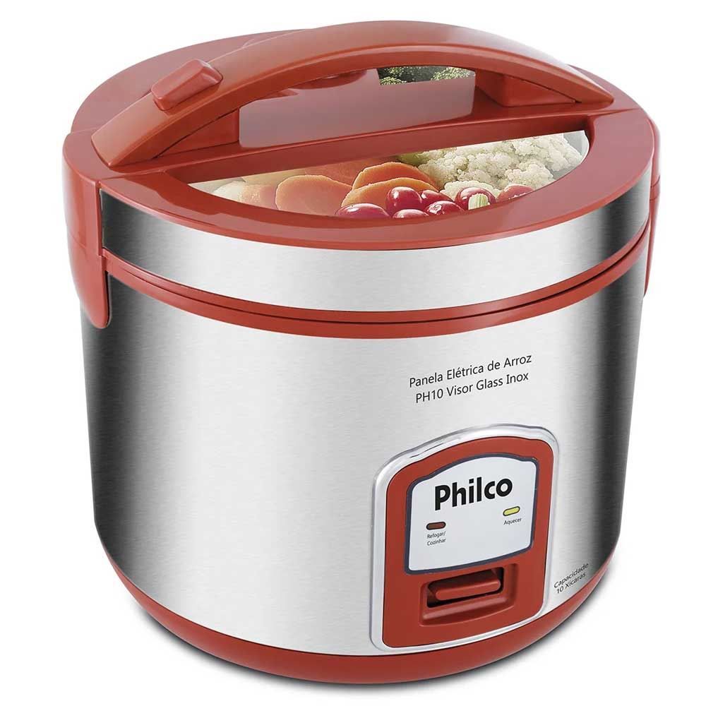 Panela de Arroz Philco PH10V com Visor Glass Inox