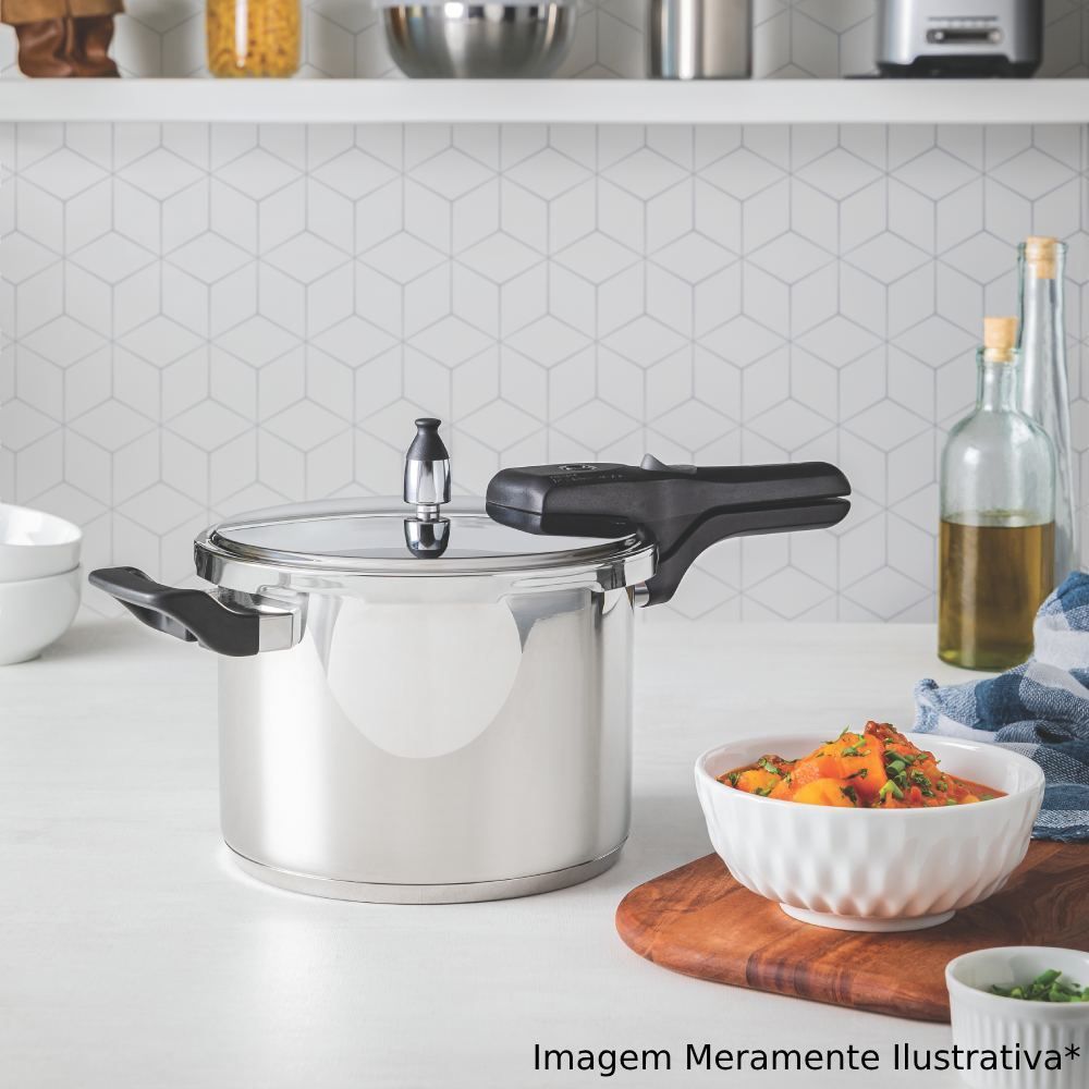 Panela De Pressão Aço Inox Fundo Triplo Brava Tramontina - 4,5 Litros