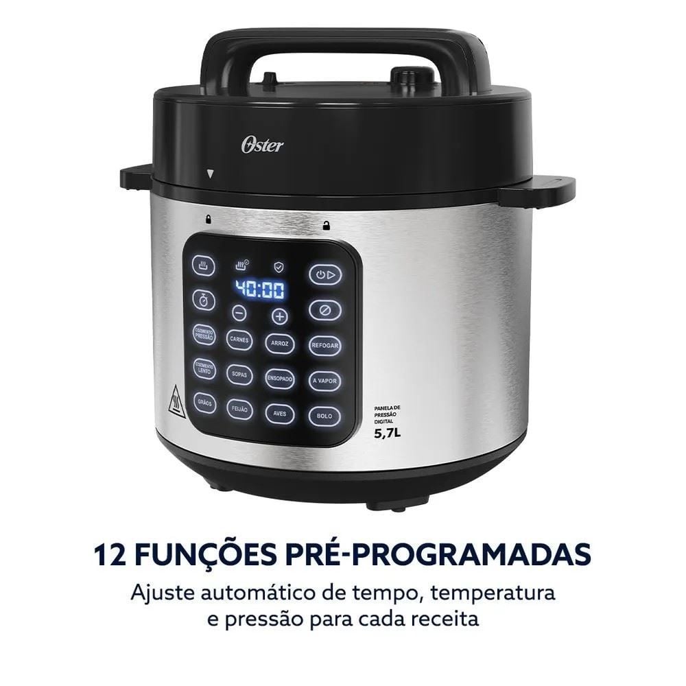 Panela De Pressão Elétrica Oster 5,7 Litros Digital OPAN930