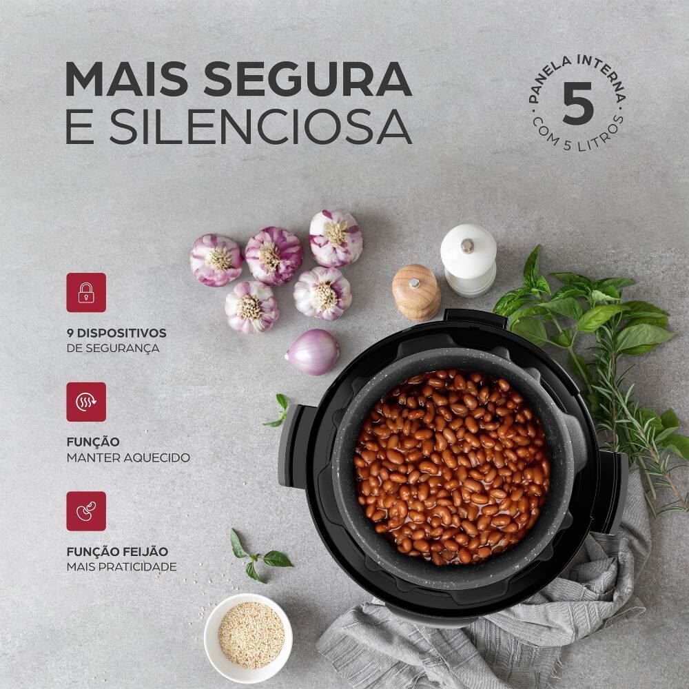 Panela de Pressão Elétrica WAP 900W 5 Litros Inox WPPE2