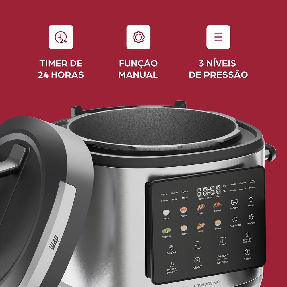 Panela de Pressão Elétrica Wap Multicooker Wppe7 6 Litros