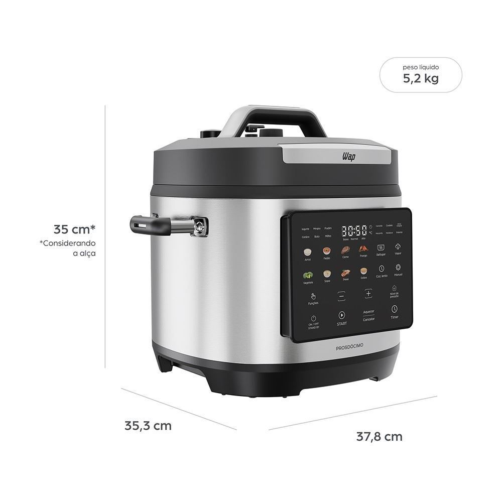 Panela de Pressão Elétrica Wap Multicooker Wppe7 6 Litros