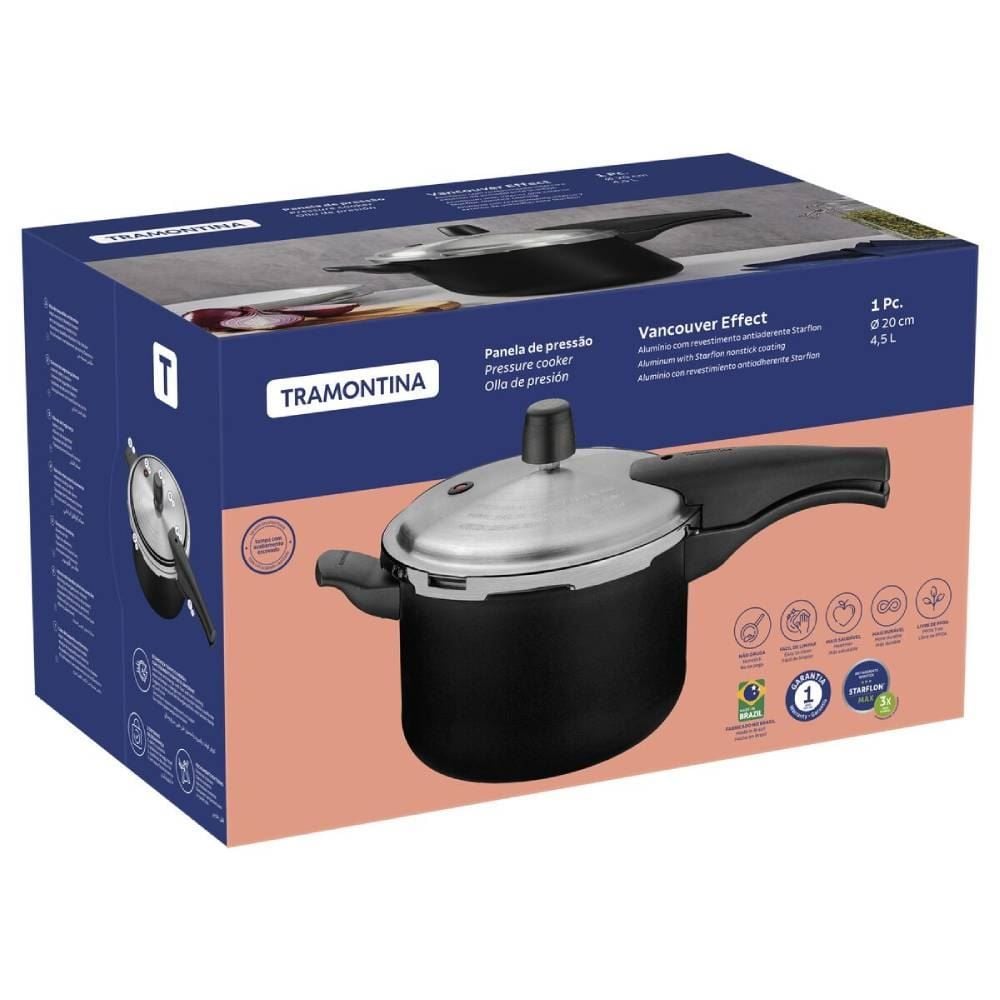 Panela de Pressão Vancouver Effect Tramontina 4,5 Litros - Preto