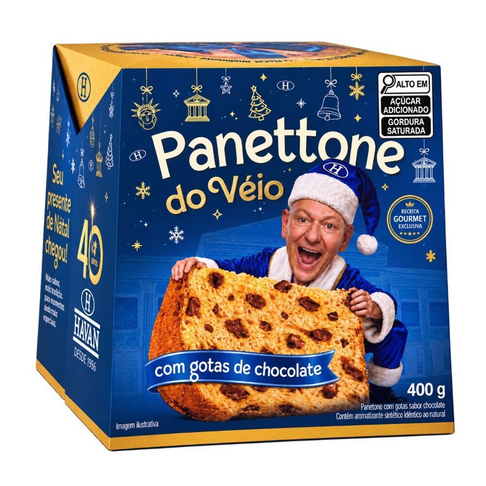 Panettone com Gotas de Chocolate Véio da Havan - 400g
