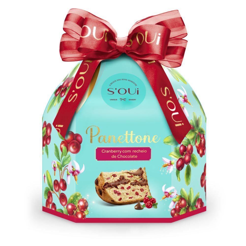 Panettone Cranberry Recheado com Chocolate S'oui - 500g