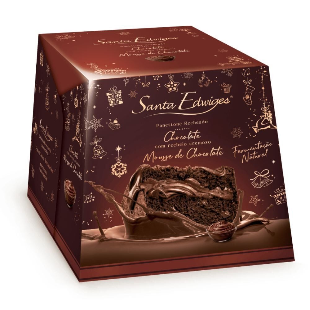 Panettone de Chocolate com Recheio Cremoso de Mousse de Chocolate Santa Edwiges - 500g