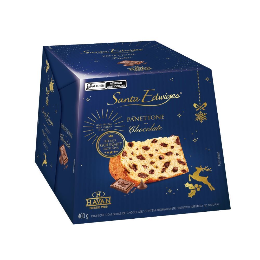 Panettone Gourmet com Gotas de Chocolate Santa Edwiges - 400g