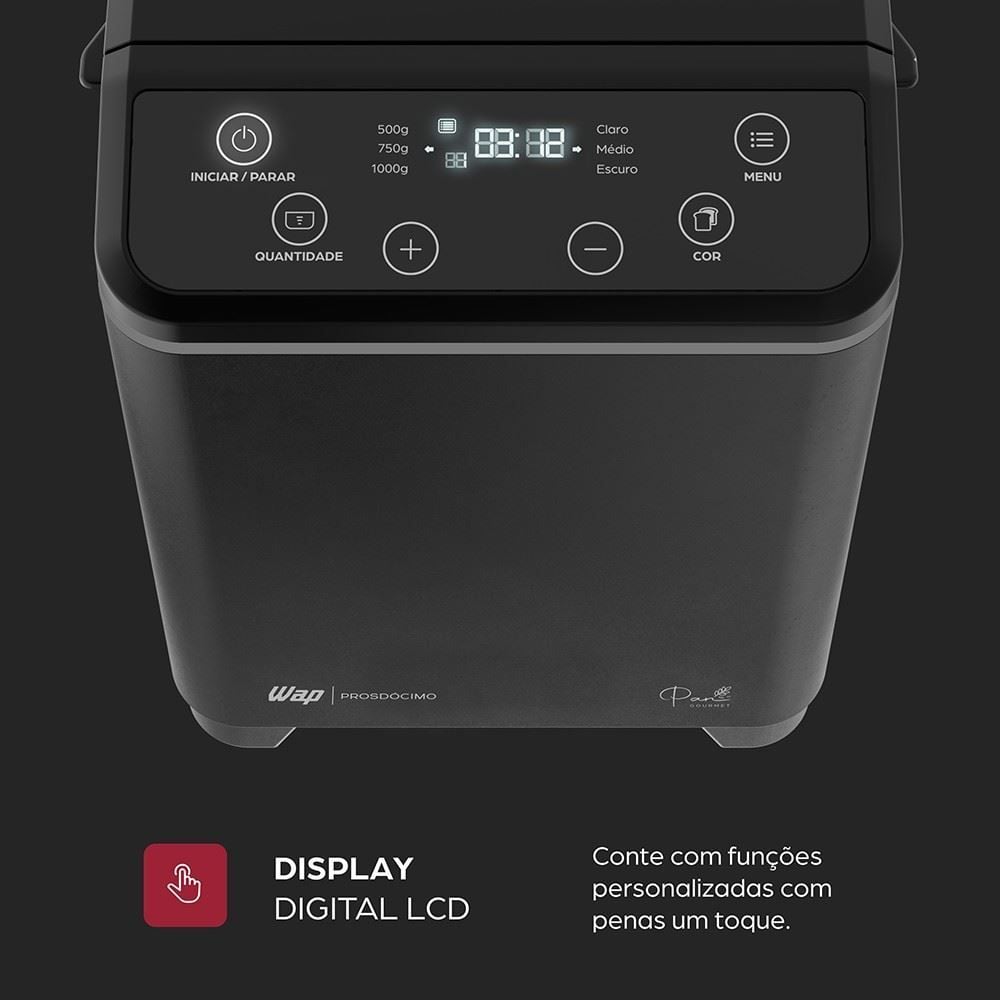 Panificadora Wap Pan Gourmet wpan01 20 Receitas Timer 15h