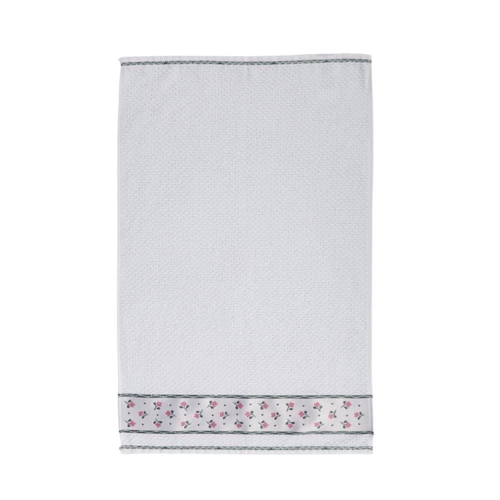 Pano de Copa Felpudo 45Cm X 65Cm Jacquard Döhler - Flores Rosa