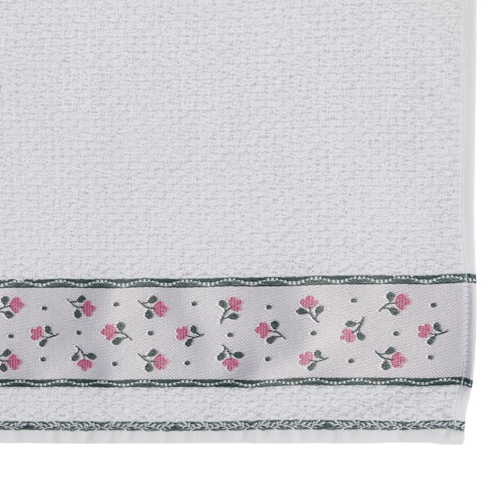 Pano de Copa Felpudo 45Cm X 65Cm Jacquard Döhler - Flores Rosa