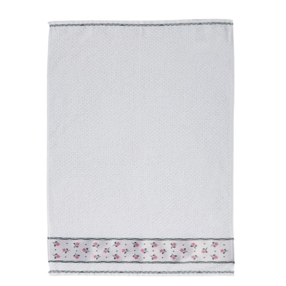 Pano de Copa Felpudo 45Cm X 65Cm Jacquard Döhler - Flores Rosa
