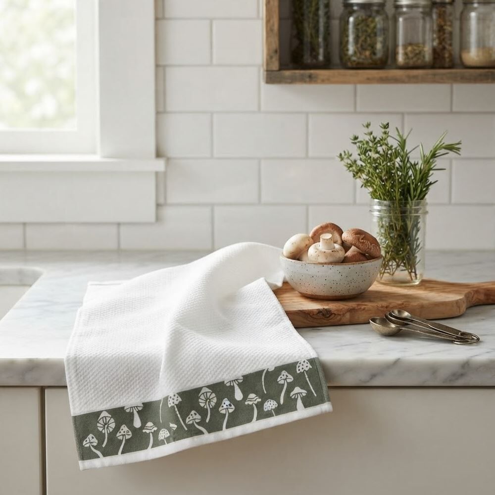 Pano de Copa 46Cm X 65Cm Jacquard Karsten - Cogumelo