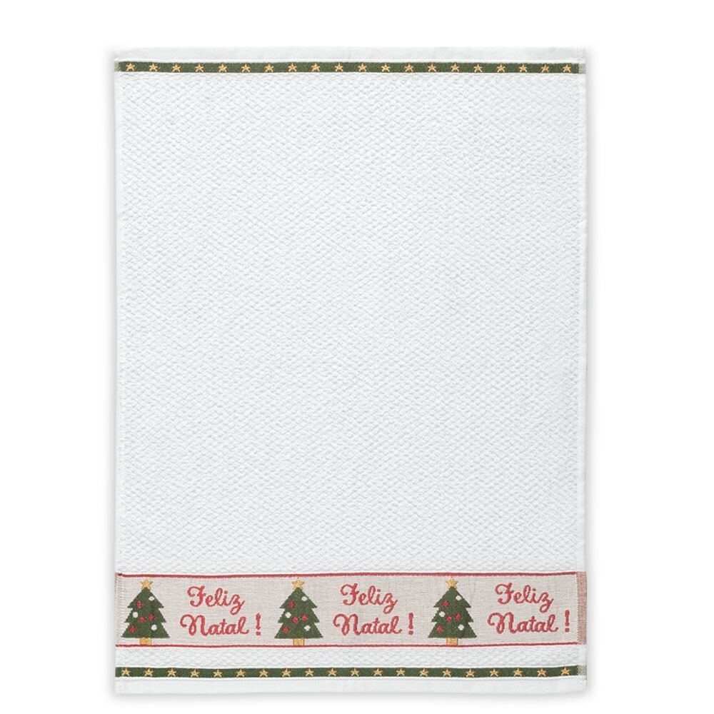 Pano de Copa Jacquard Natal Karsten - Feliz Natal Pinheiro