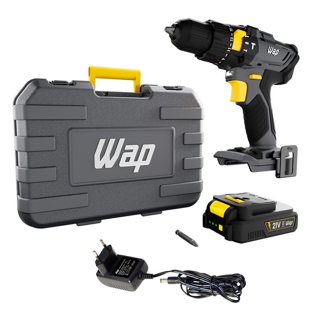 Parafusadeira E Furadeira Com Impacto Wap 3/8" Bateria 21V K21id01 - Bivolt