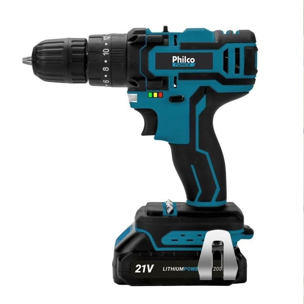 Parafusadeira e Furadeira Philco Force Ppf21mb com Controle de Velocidade - Bivolt