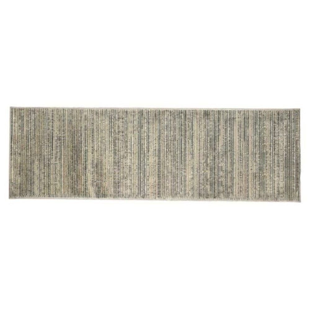 Tapete Passadeira 68Cm X 2,10M Belga Havan Casa - Listras Cinza E Bege