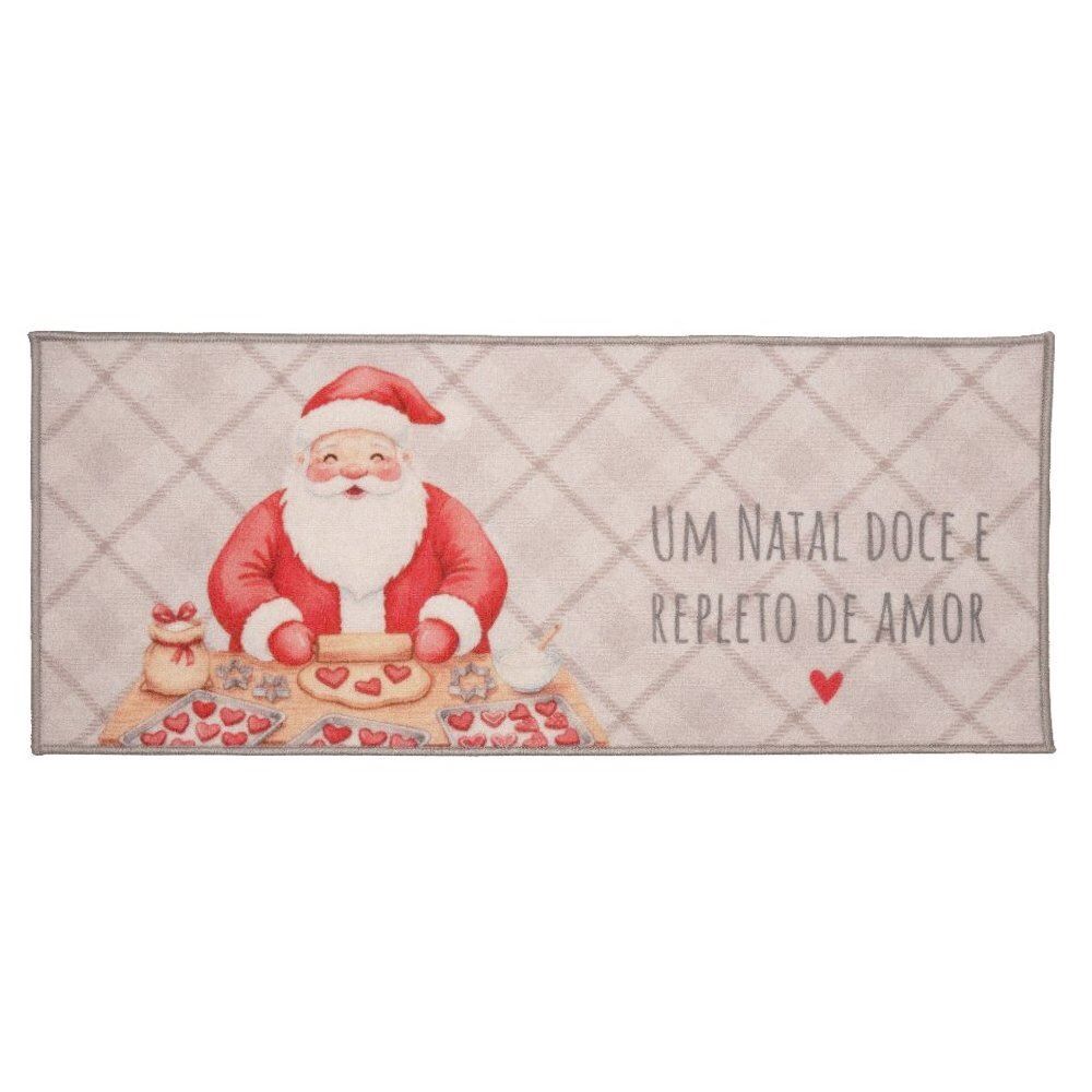 Tapete Decorativo de Natal 50X120 cm Havan Casa - Xadrez Bege