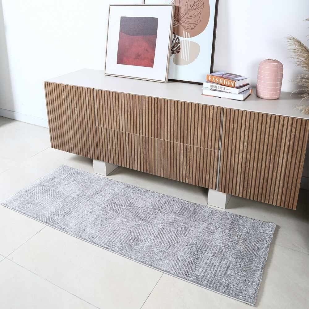 Tapete Passadeira 67Cm X 1,80M Lucca Havan Casa - Cinza Elegance 