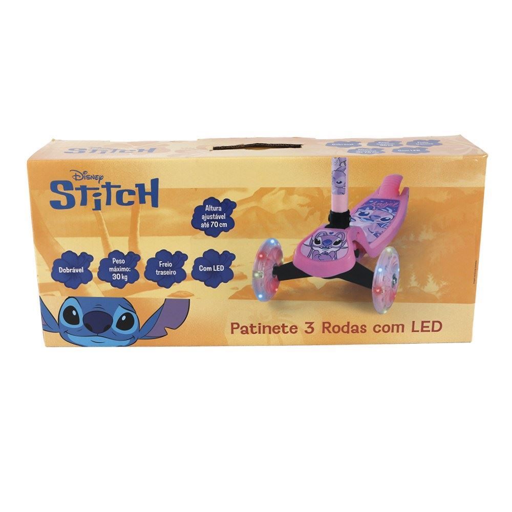 Patinete Infantil 3 Rodas com Led Angel Disney