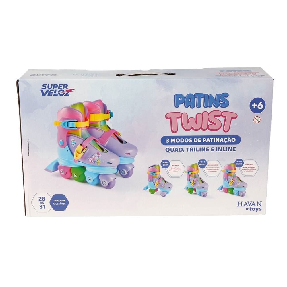 Patins Twist 3 em 1 Ajustável 28 a 31 - Havan Toys