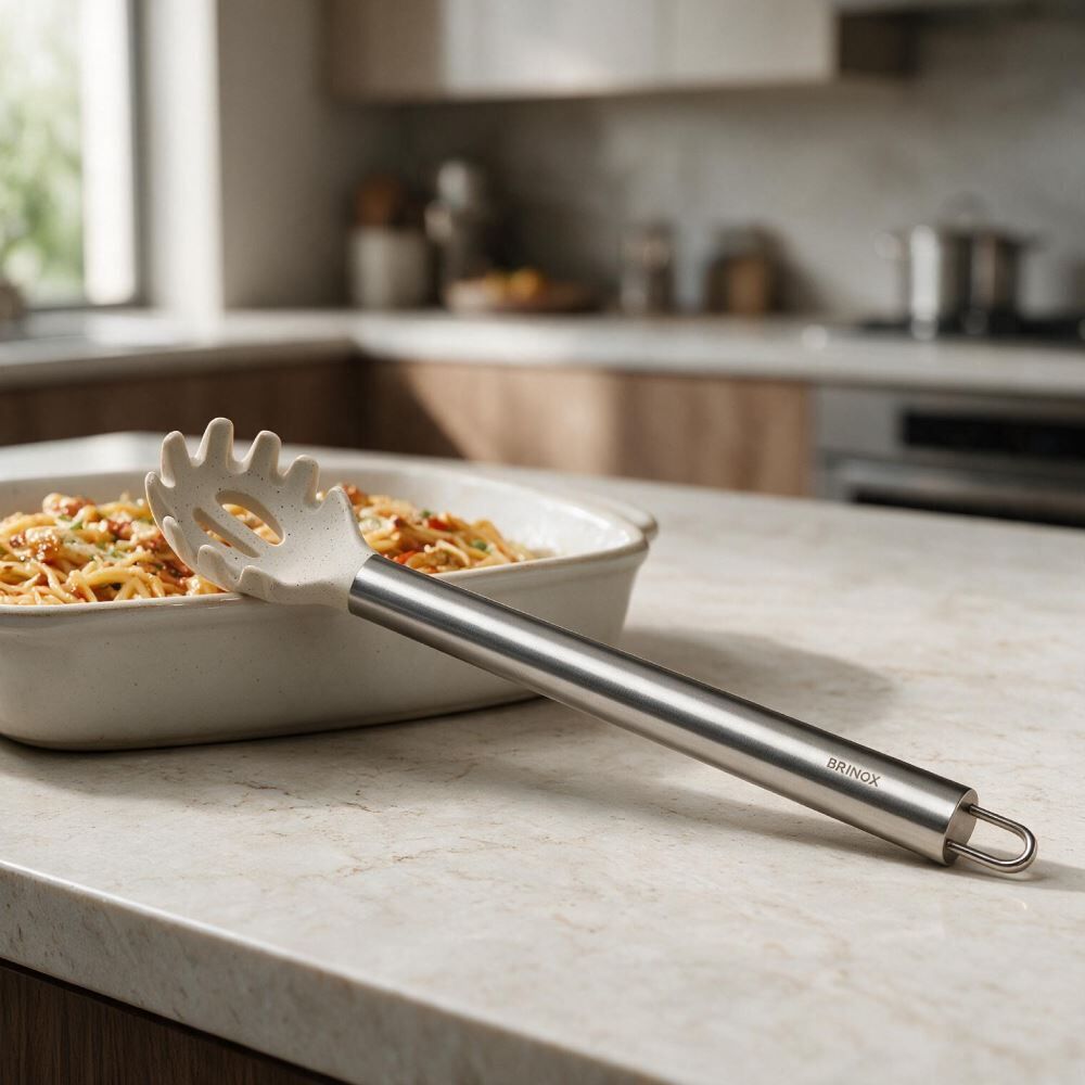 Pegador de Massa Silicone e Cabo em Aço Inox Brinox 33 cm - Vanilla