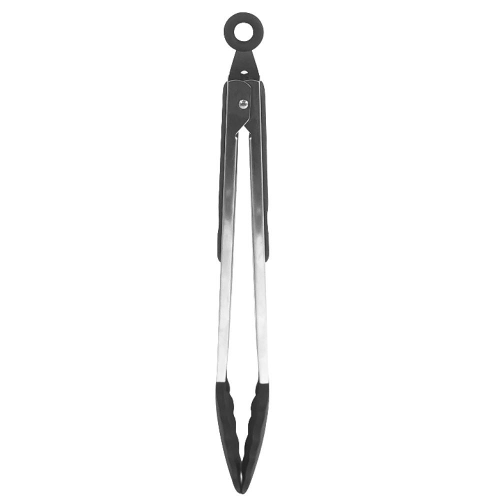 Pegador De Silicone E Inox Multiuso Havan Casa 34,5Cm - Preto e Inox