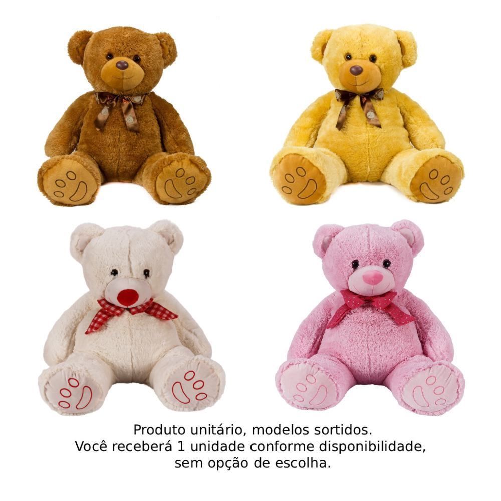 Pelúcia Urso Charmoso 75Cm Bichinhos Carinho - Sortido