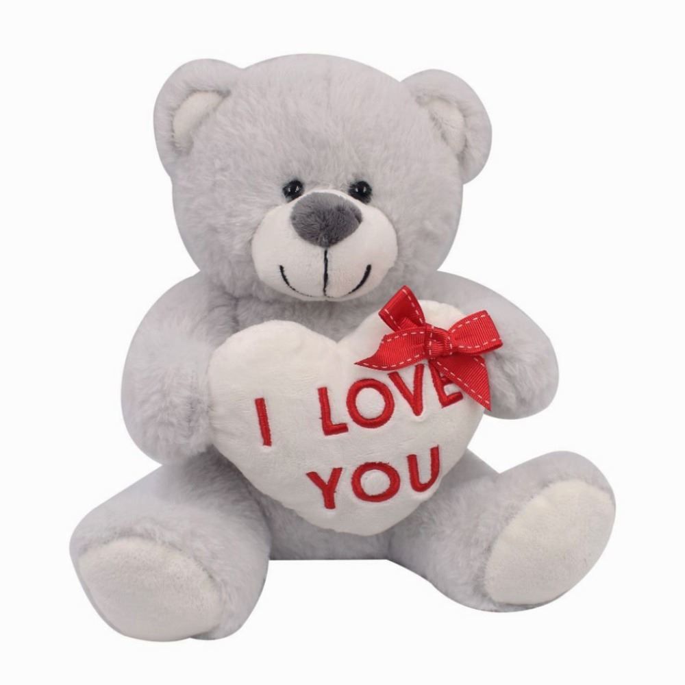 Pelúcia Urso Cinza com Coração 25Cm Havan Toys - ST83553