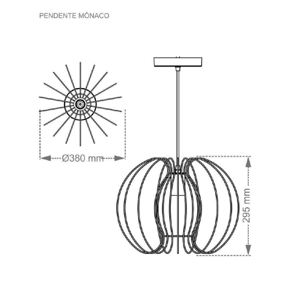 Pendente Mônaco Taschibra 1Xe27