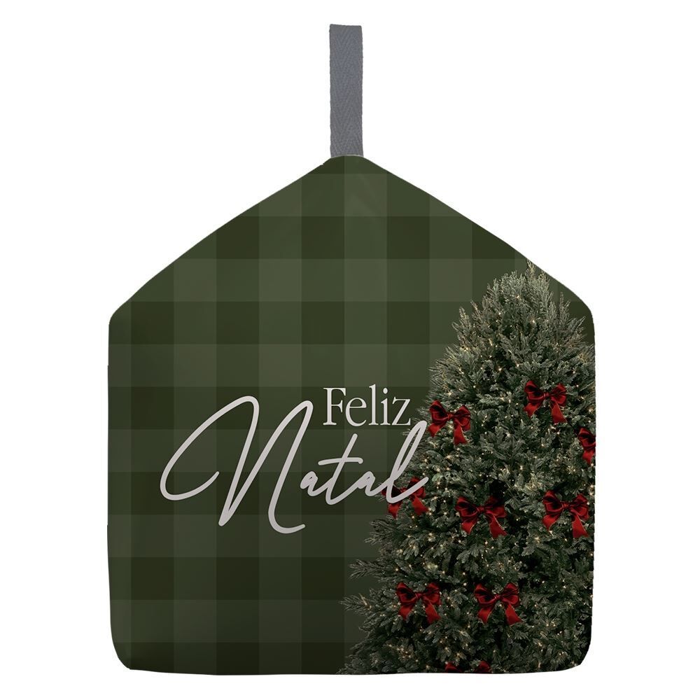 Peso de Porta Natal 20X15cm Havan Casa - Feliz Natal Xadrez