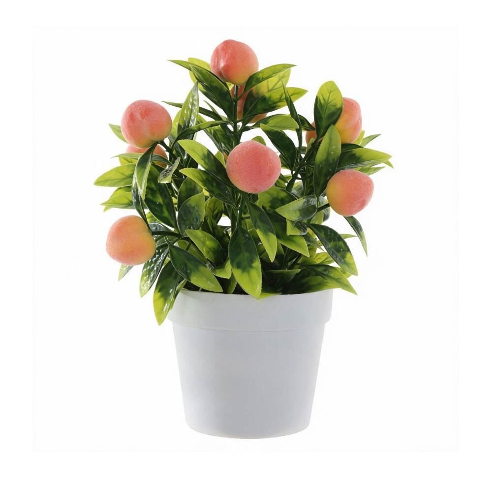 Arranjo de Flor Pêssego com Vaso Plástico Florarte 20Cm