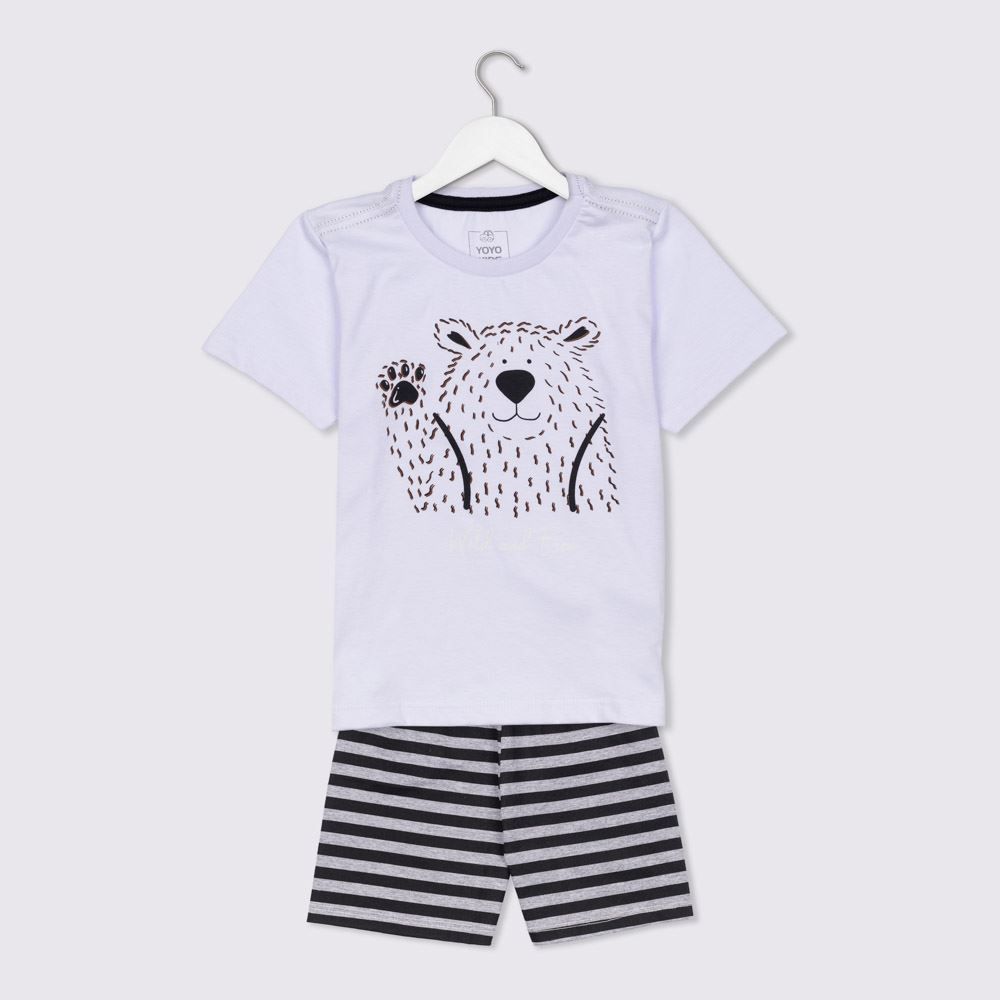 Pijama 1 A 3 Anos Estampa Urso Yoyo Kids