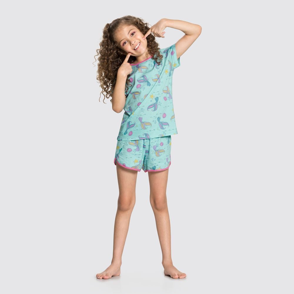 Pijama 12 a 16 Anos Meia Malha Penteada Alakazoo