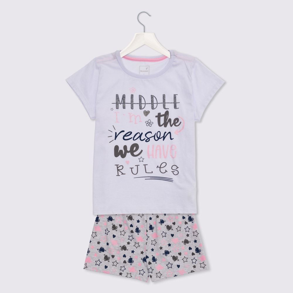 Pijama 4 A 10 Anos Estampa Middle Marmelada