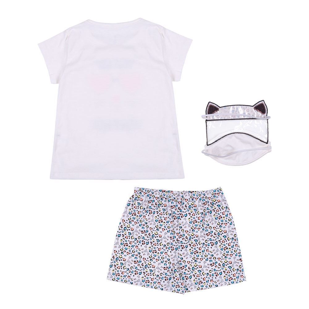 Pijama 4 a 10 Anos Its Meow com Máscara Divertida Marmelada
