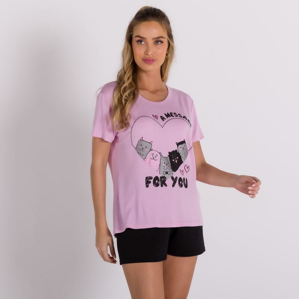 Pijama A Message For You Com Shorts Holla