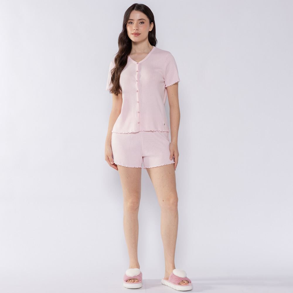 Pijama Feminino Americano De Tricot Camila Moretti