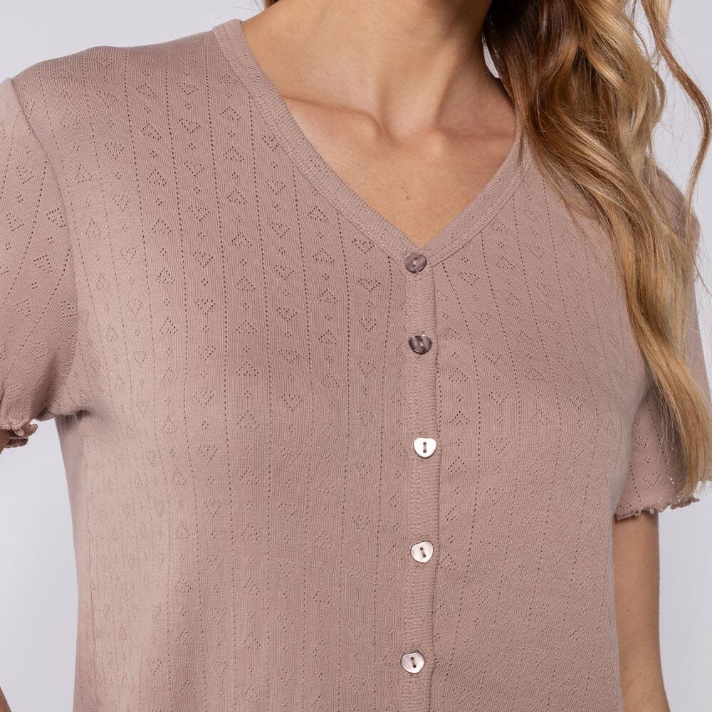 Pijama Feminino Americano De Tricot Camila Moretti