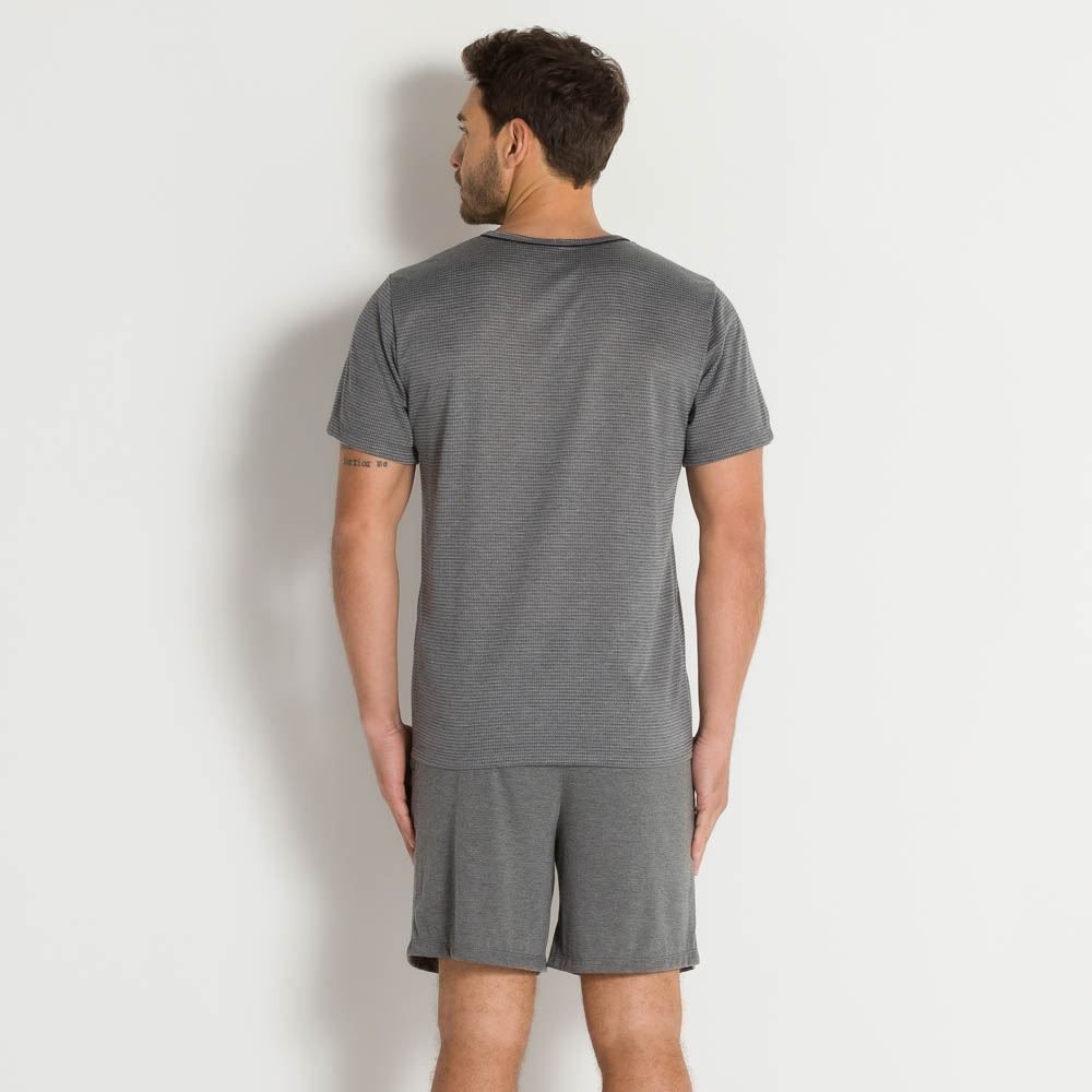 Pijama Curto Meia Malha Liso Marc Alain