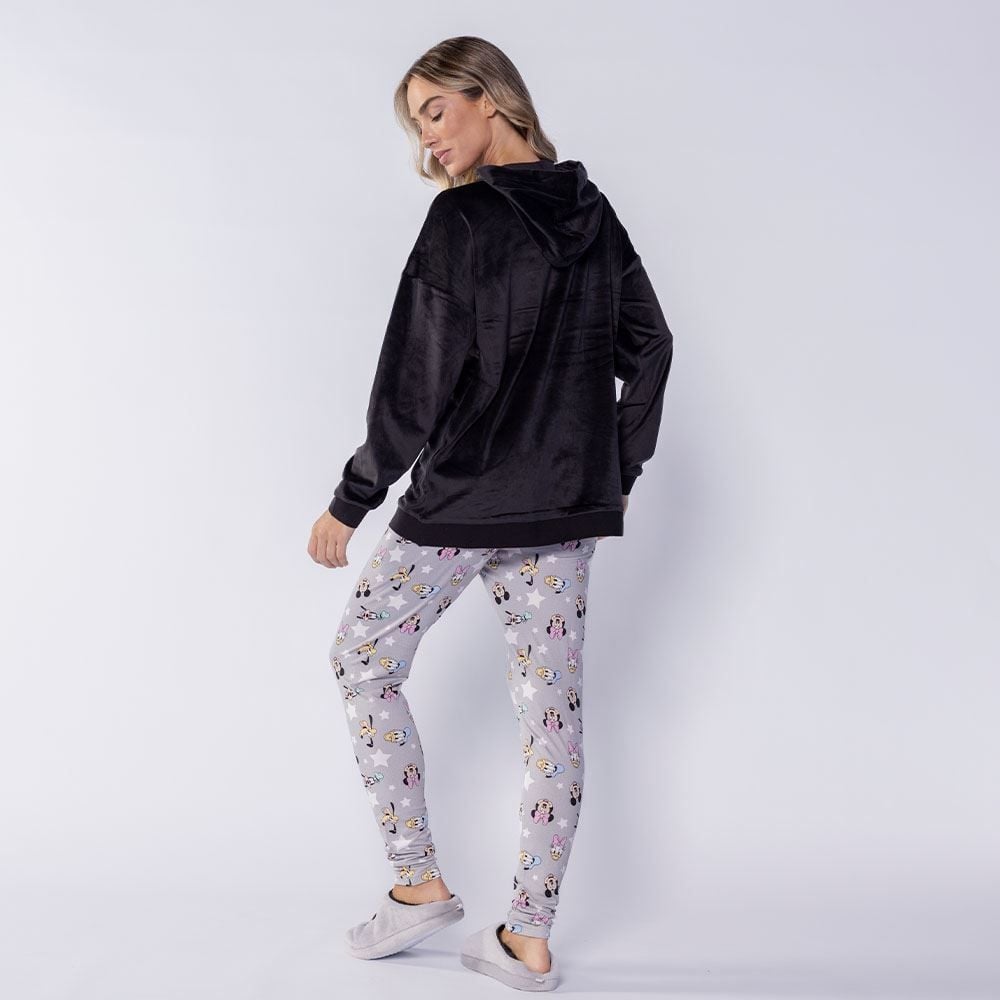 Pijama Feminino Longo Em Plush Disney