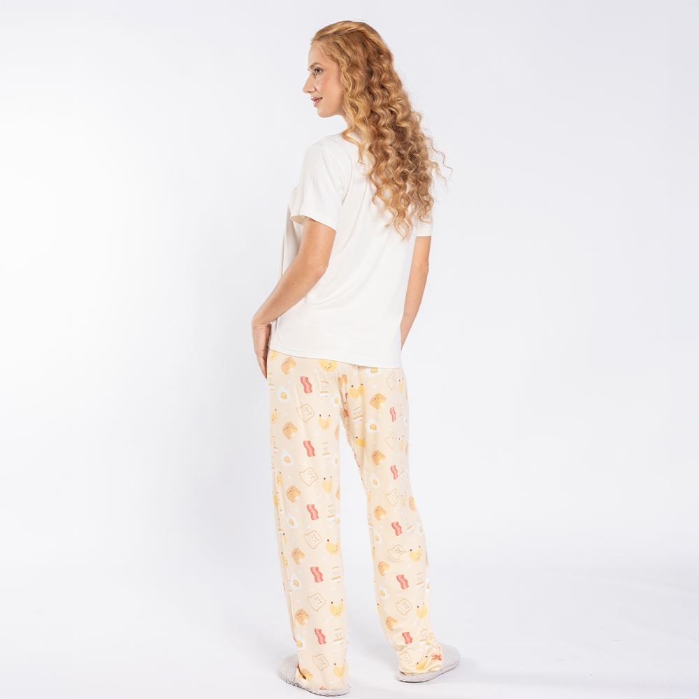 Pijama Feminino Calça e Manga Curta Camila Moretti