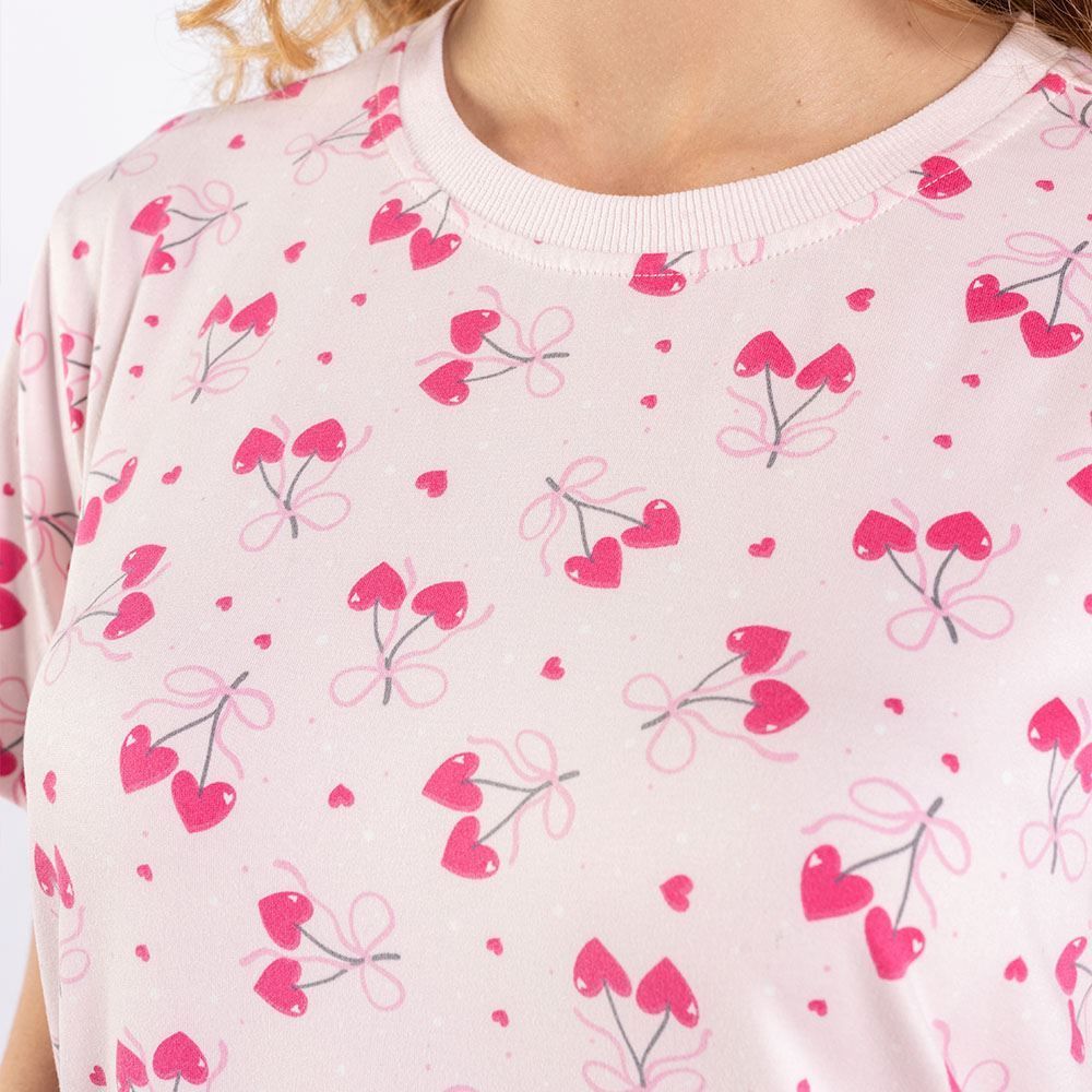 Pijama Feminino Curto Cereja Camila Moretti