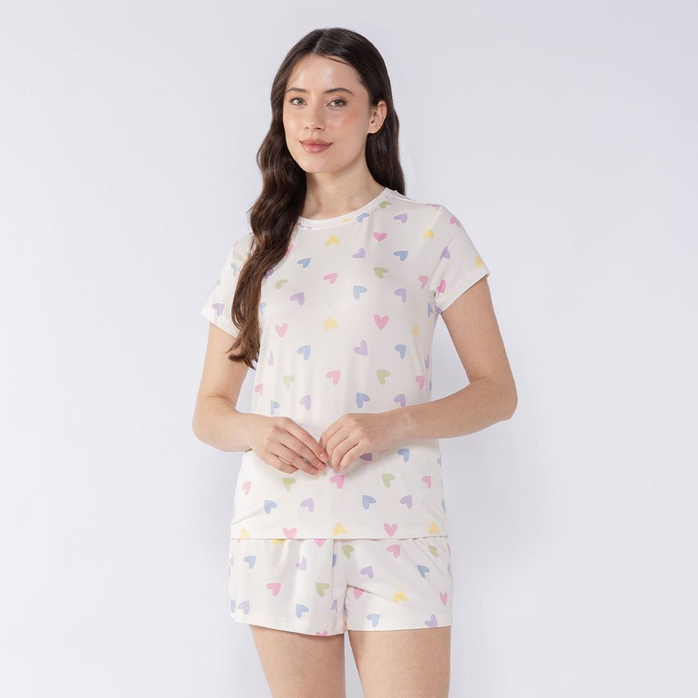 Pijama Feminino Curto De Coração Camila Moretti