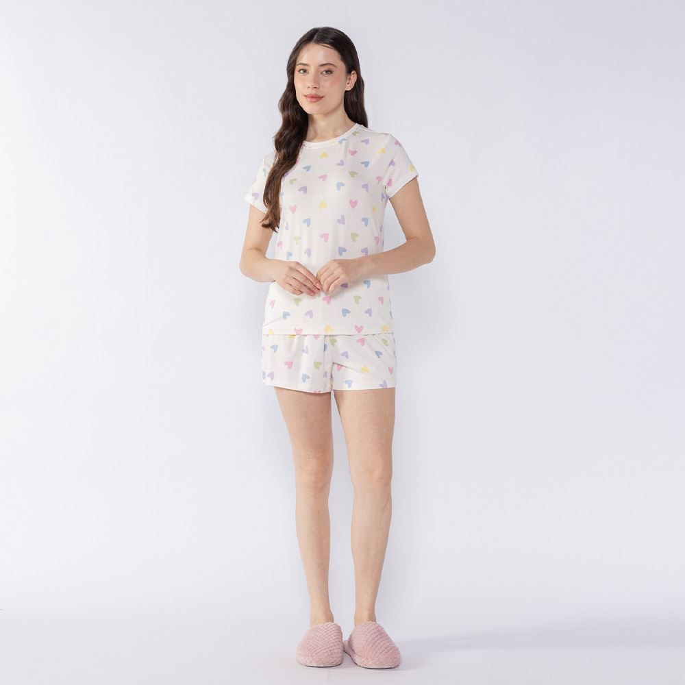 Pijama Feminino Curto De Coração Camila Moretti